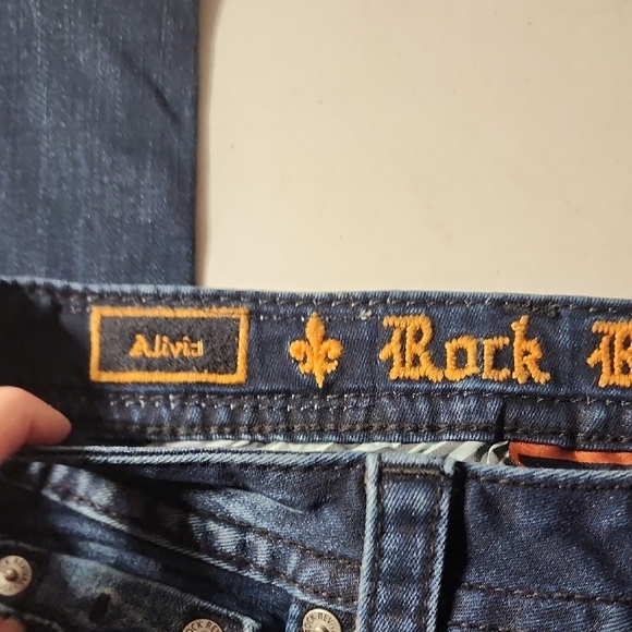 Rock Revival Alivia Mid Rise Skinnyn Blue Jeans In Size 28 - Picture 4 of 10